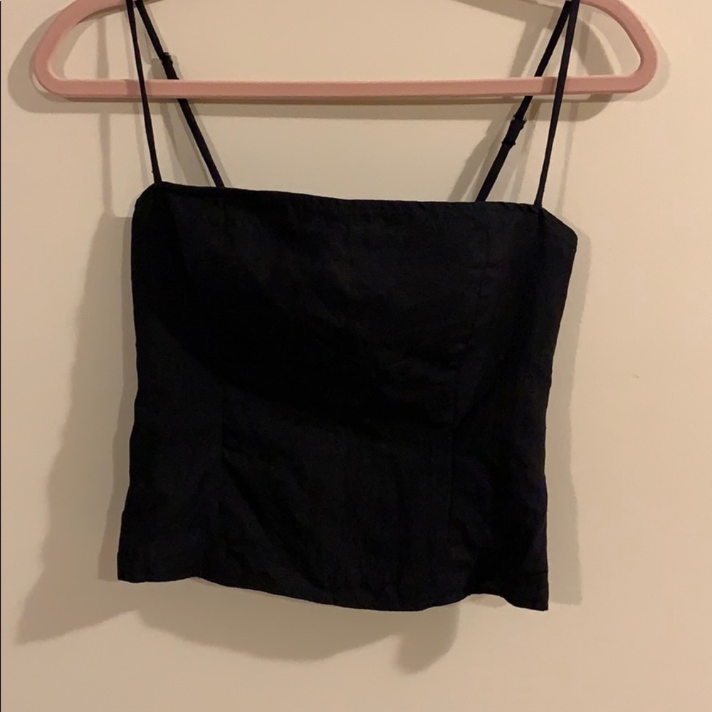 Reformation black linen top